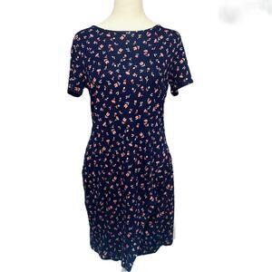 41 Hawthorn Stitch Fix Dress Size Medium Navy and Pink Floral Faux Wrap NWT‎